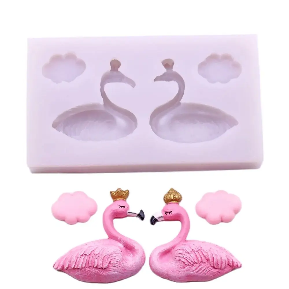 

Royal Crown Flamingo Silicone Fondant Mould Cloud Birthday Cake Decoration Sugarcraft Chocolate Mold DIY Clay Resin