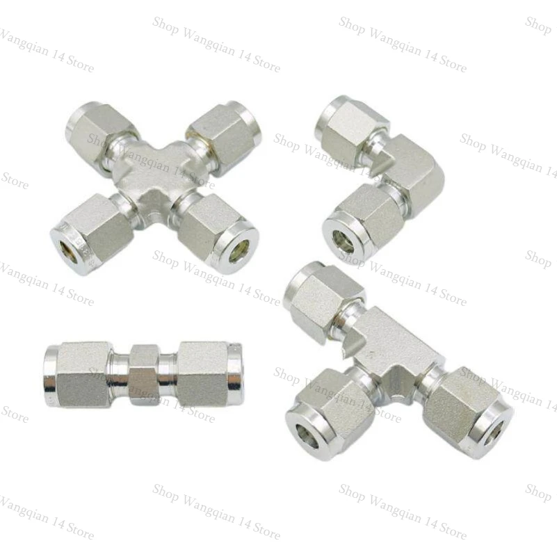 

316L Stainless Steel 3-Way Tube Fitting 6000PSI for Lab Gas Line Regulator Connection