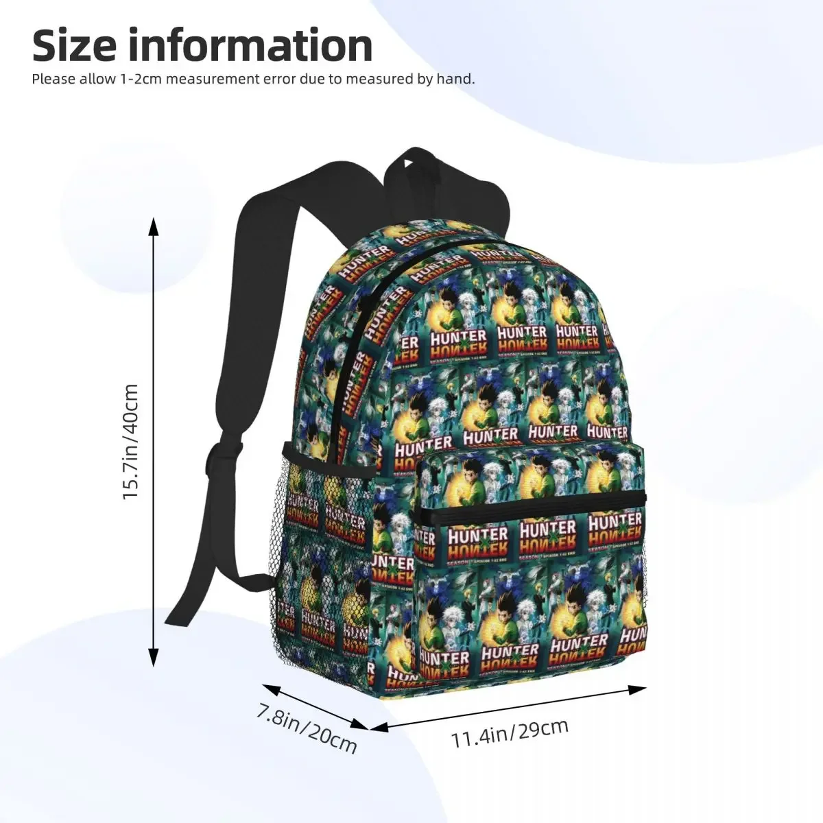Cartoon Anime Hunter X Hunter Student Backpack School Bag Hiking Travel Daypack for Men Women Fashion Bookbag Shoulder Bags