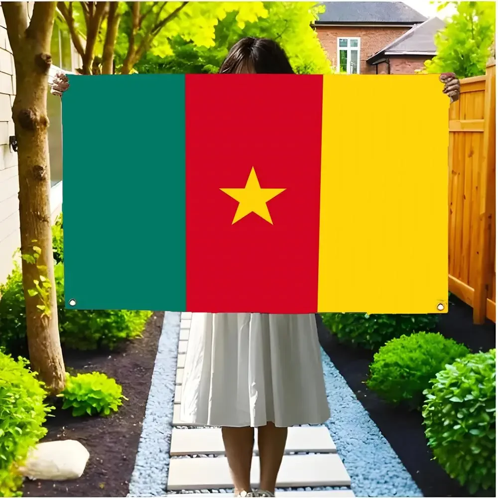 country national Flags of Cameroon Flags Borderless four-ring ornament indoor outdoor decoration effortless to hang