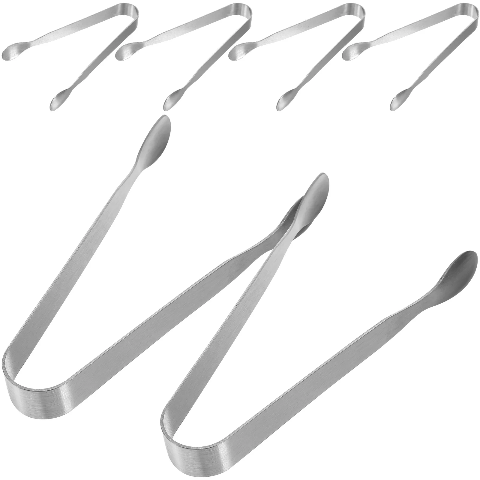 

6 Pcs Serving Mini 11cm Ice Sugar Kitchen Bar Stainless Steel Ice Tongs Mini Tongs Tool Small Size Portable Easy Use