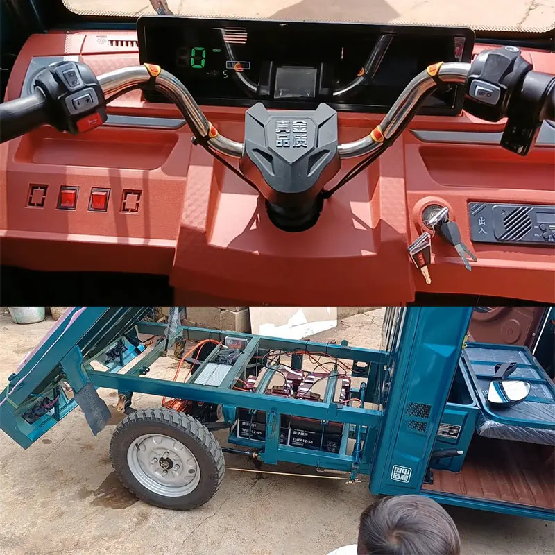 Electric Cargo Tricycle Heavy Duty Delivery Three Wheeler 800kg Load 72v Battery Powered Farm Ranch Livestock Feed Trike view 3