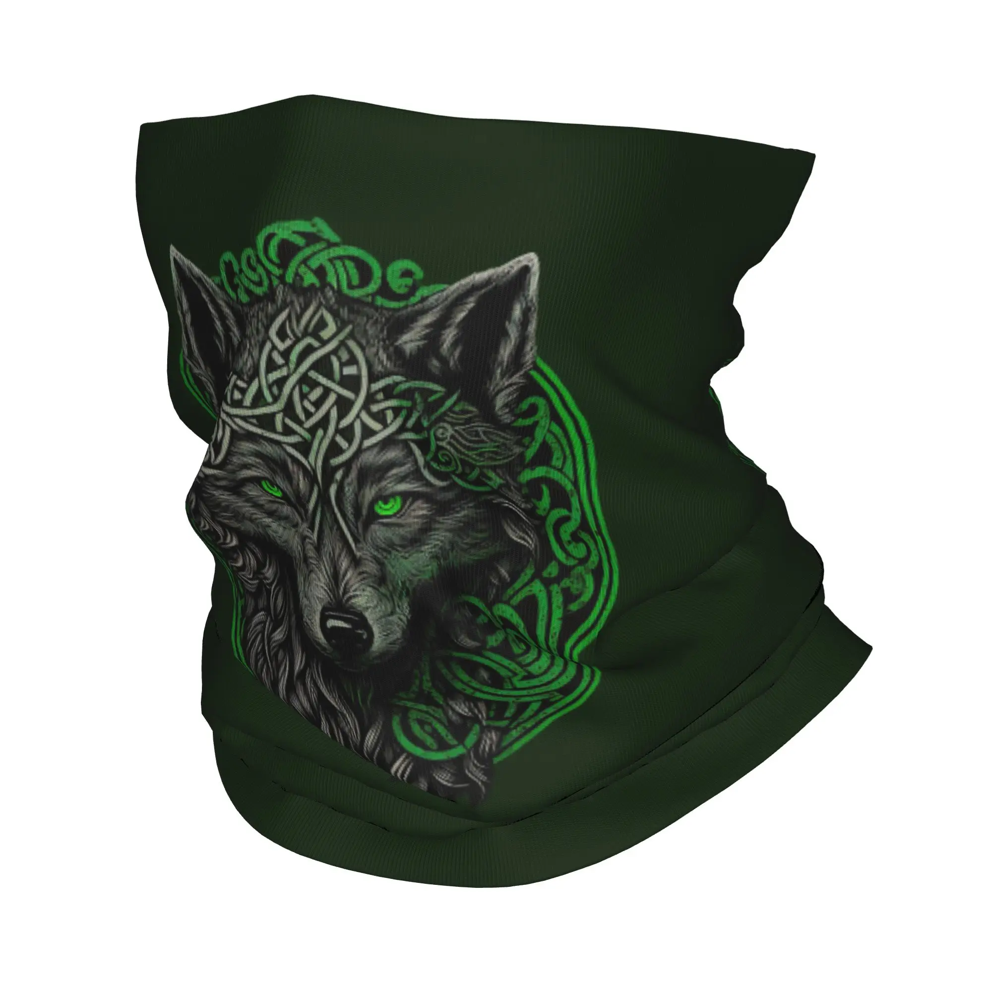 Celtic Irish Knot with Wolf St Patrick Bandana Neck Cover Printed Mask Scarf Multifunction Headwear Outdoor Sports For Men Women