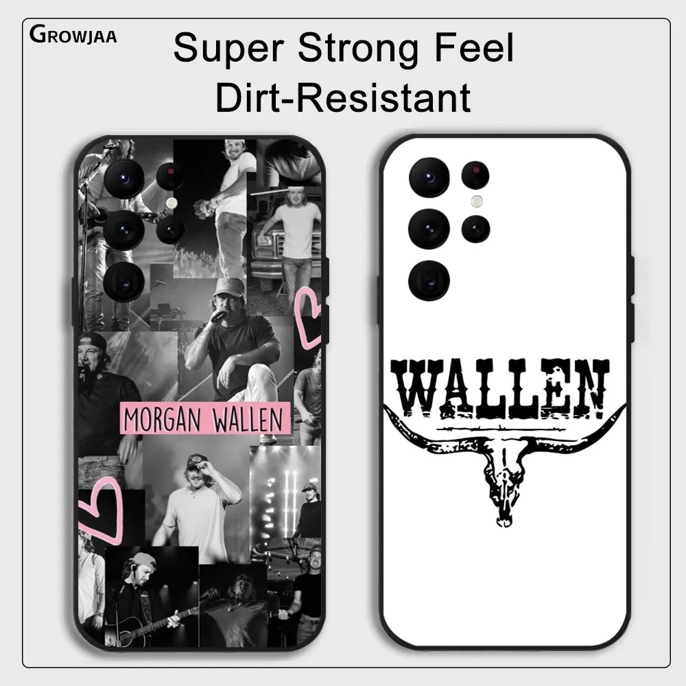 M-Morgan W-Wallen Singer Phone Case For Samsung Galaxy S25 S24 S22 S23 Ultra S21 S20 Plus 5G Protective Silicone Funda