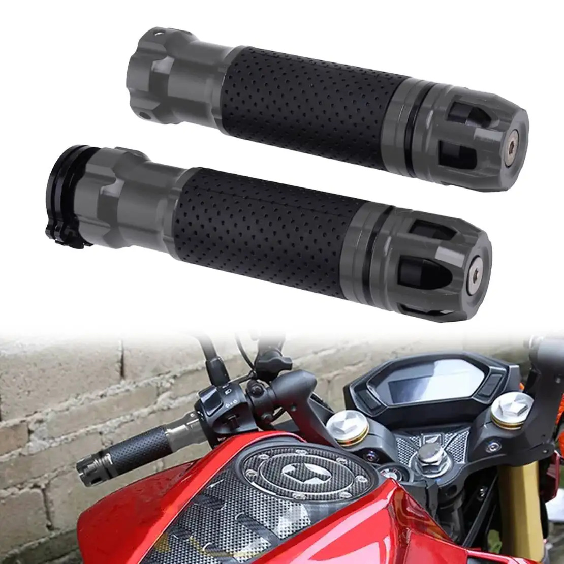 

1 Pair 7/8" 22mm Motorbike Universal Rotatable Throttle Handlebar Handle Bar Aluminum Alloy Hand Grips