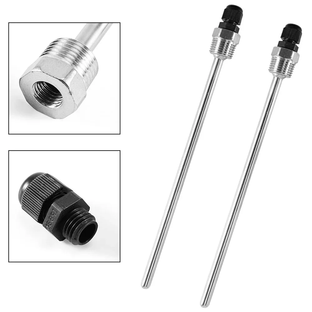 2pcs Stainless Steel Thermowell G1/2'' Thread For Temperature Sensors Fit Dia 6mm Tube 100mm 150mm 200mm 250mm 300mm 500mm