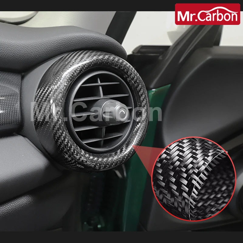 Ar condicionado do carro tomada de ar escudo de fibra carbono anel decorativo para m 1 coope r j c w f 55 f 56 f 57 acessórios adesivos