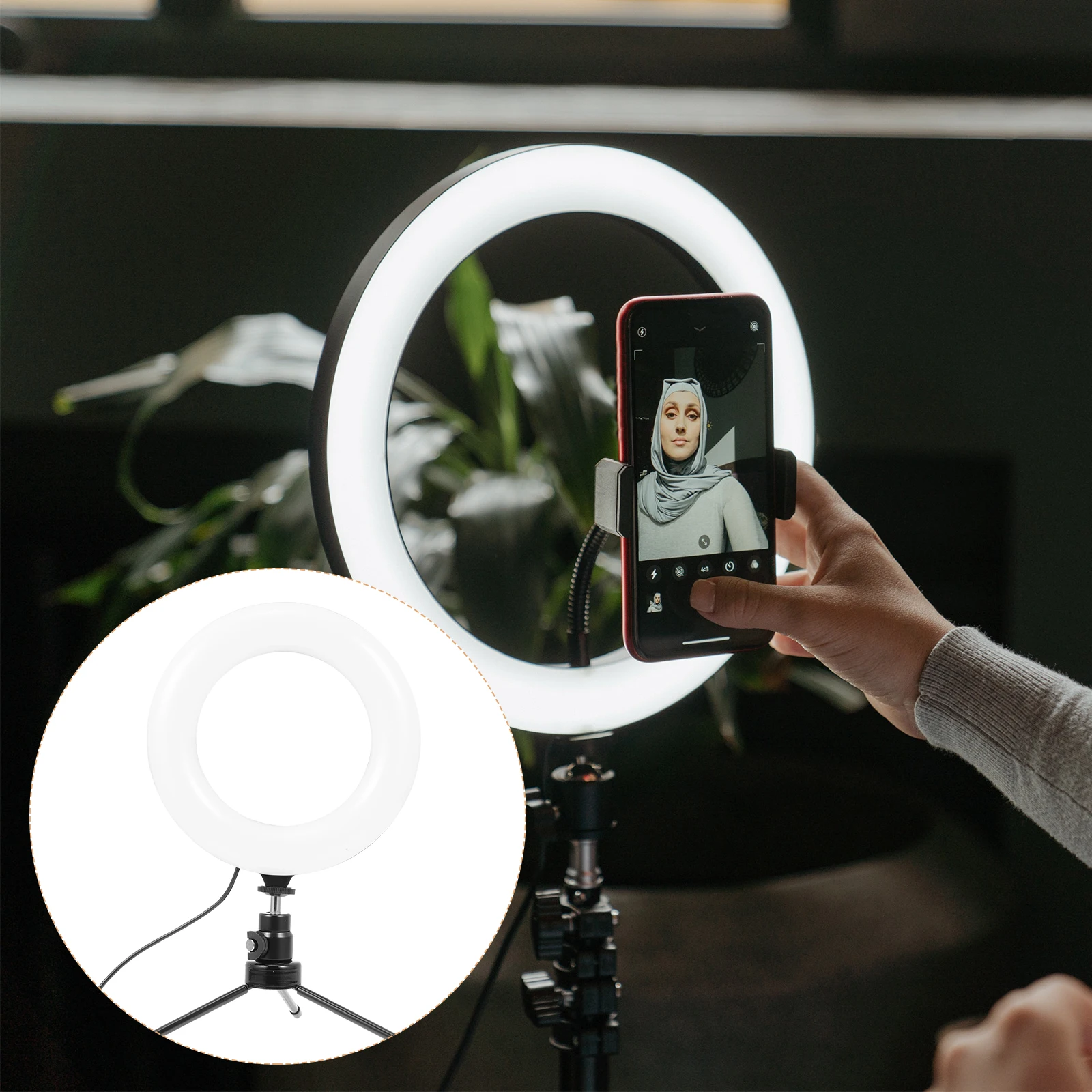 

Fill Light Beauty Live Streaming LED Lamp Plastic ABS Material Adjustable Angle Wide Clip Durable Use Photography Lighting