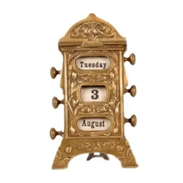 India imported European retro brass book desktop desk calendar handmade soft decorative ornament perpetual calendar