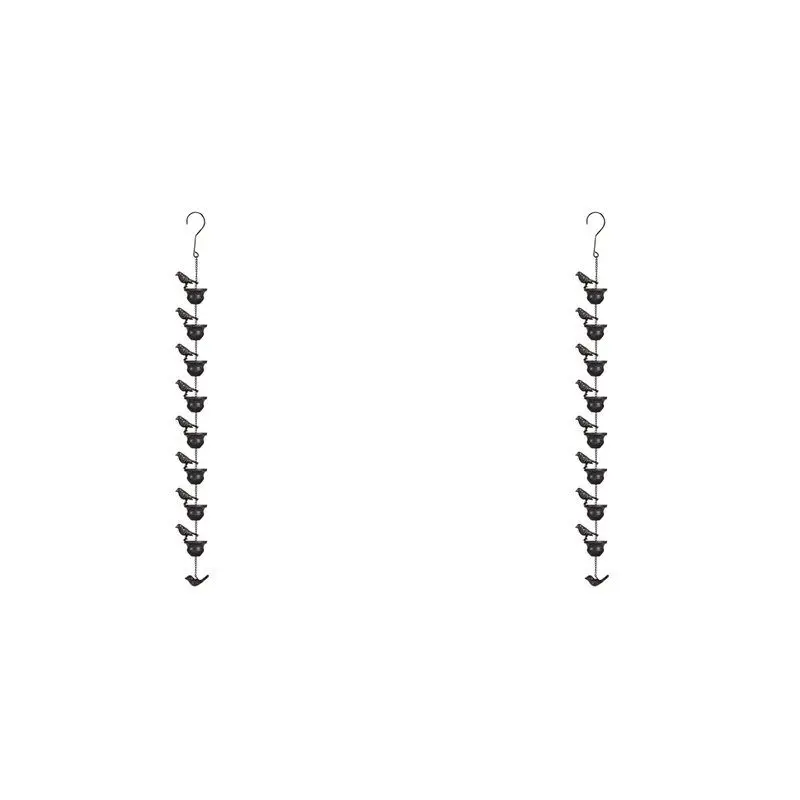 

Металлическая дождевая цепь AS60-2X с фигурками птиц на подставках, уловитель дождевой воды для водосточных желобов, декоративная металлическая дренажная цепь для крыши, инструмент для водосточных труб