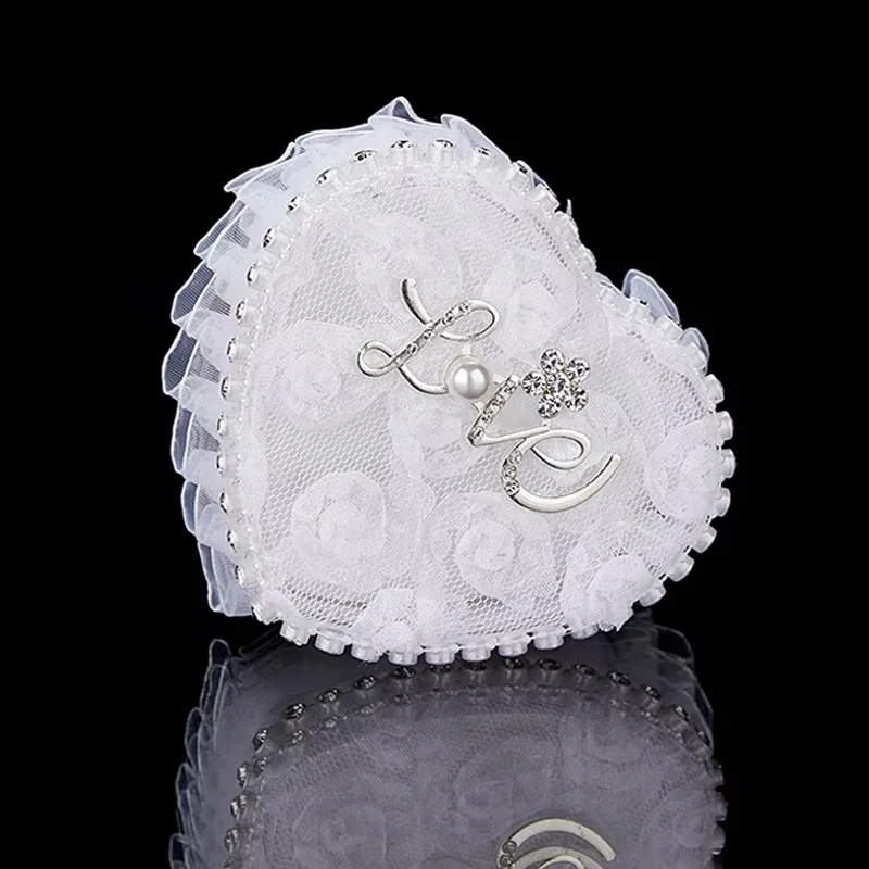 1pc Wedding Ring Pillow Mini Flower Girl Handheld Love Ring Box Love Diamond Inlaid Valentine's Day Proposal Ring Box