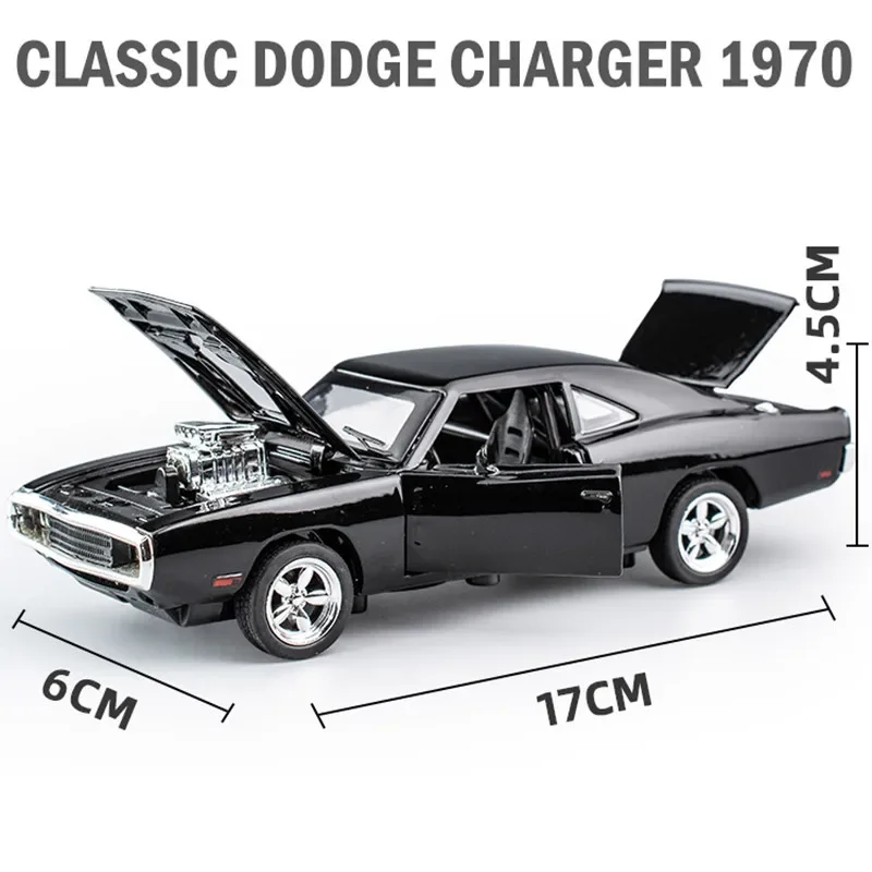 1:32 Challenger 1970 Alloy The Fast And The Furious Dodge Car Model With Sound And Light Pull Back Car Collection Toys