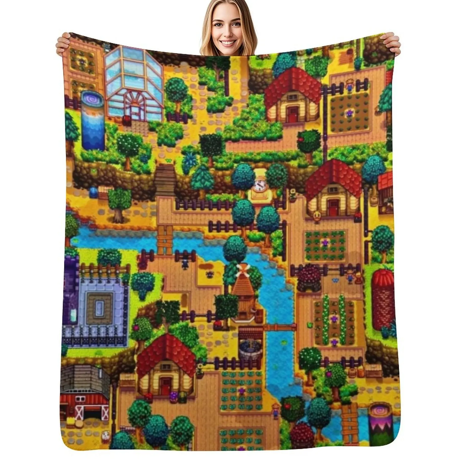 Stardew valley map Throw Blanket Warm Napping Blanket for Office Couch Bed