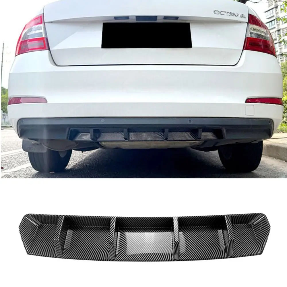 FOR Skoda Octavia MK3  Car Rear Bumper Lip Diffuser Rear Lower 2015-2017 Spoiler Guard Cover Auto Exterior Modification