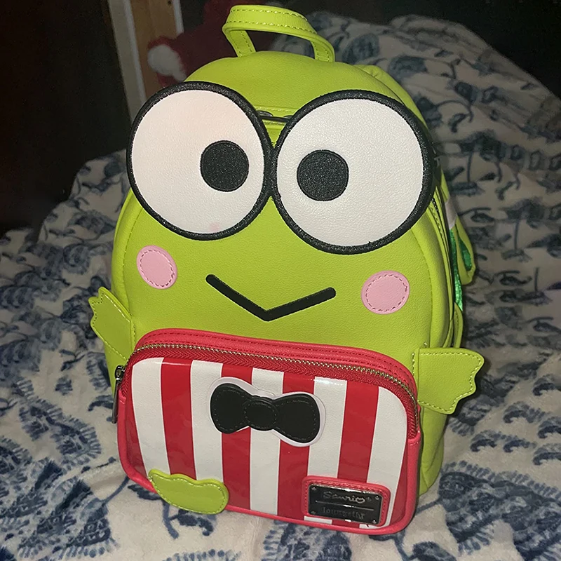 

New Sanrio Loungefly Hellokitty Keroppi Role Playing Mini Backpack Big Eyed Frog Backpack Back Children'S Birthday Gift Cute Bag