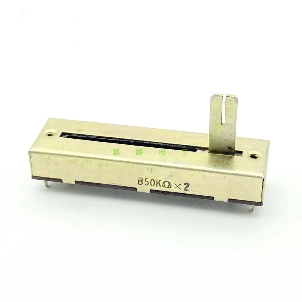 Original New 100% 7.3CM B50Kx2 dual direct sliding potentiometer mixing console pusher sound and lighting control (SWITCH)