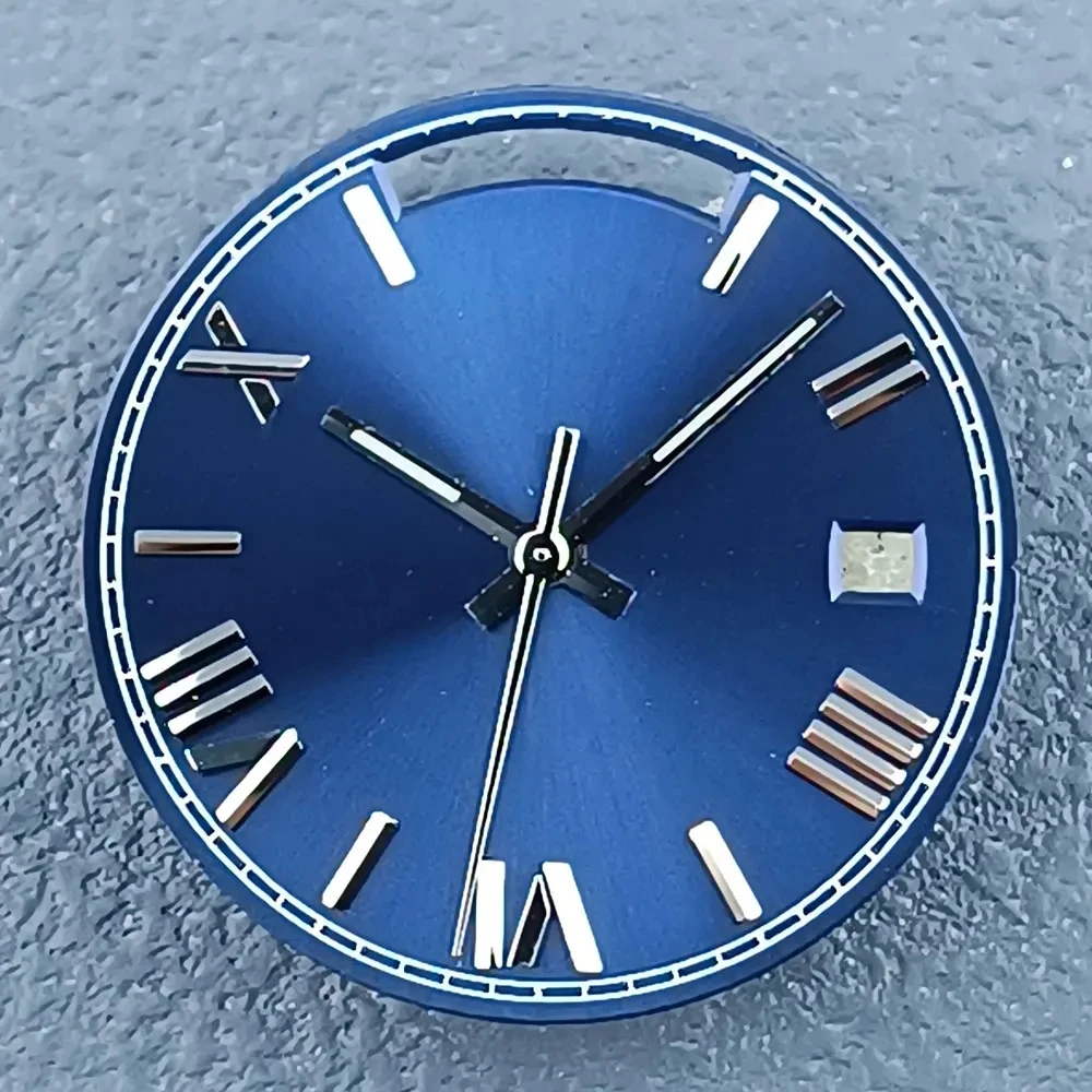 28.5mm Watch Dial and Watch hands suitable for Miyota 8285 dual movement blue Luminous watch face watch accessories Custom LOGO