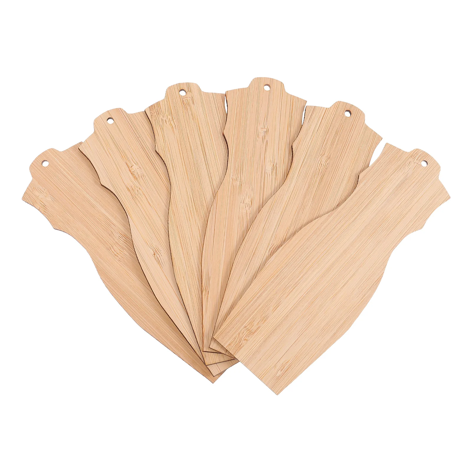

6 Pcs Bamboo Bookmark Unfinished Graffiti Bookmarks Decorative DIY Blank Hanging Tags Pendant Wooden Man