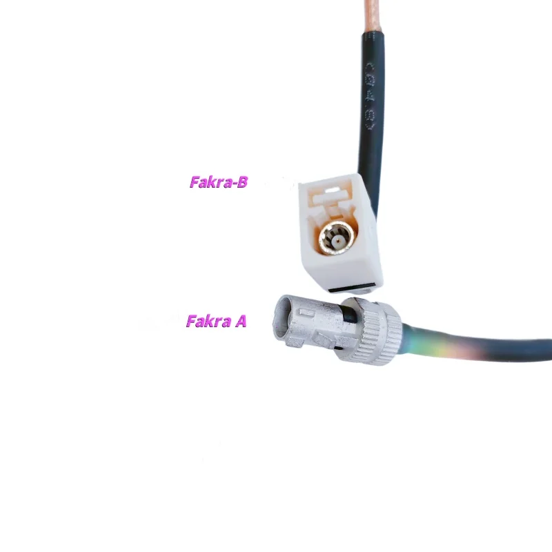 Zinc alloy version Fakra A revolving waterproof Fakra B curved RF cable car high-definition camera feeder RG179D 1M