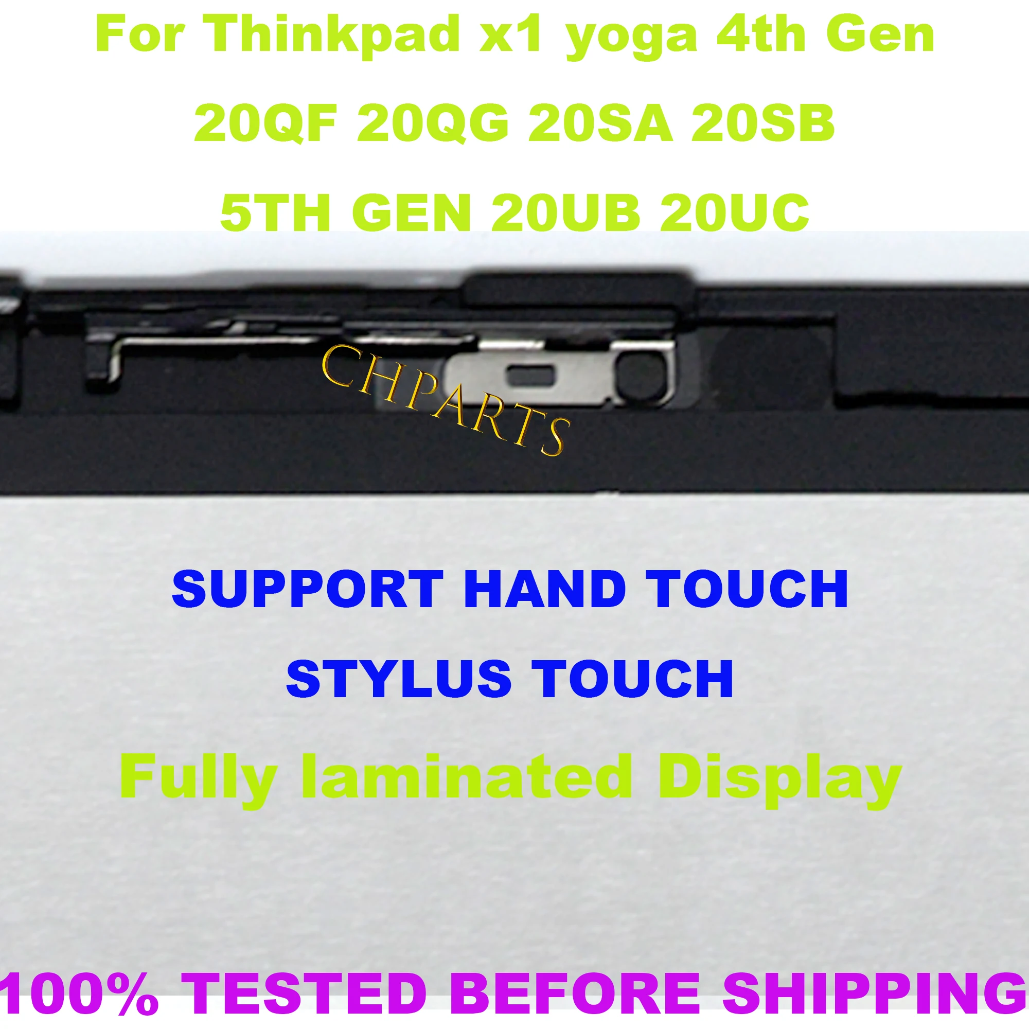 For Lenovo ThinkPad X1 Yoga 4TH 5TH GEN 20QF 20QG 20SA 20SB 20UB 20UC 14" LCD Touch Screen Assembly Replacement Display Panel