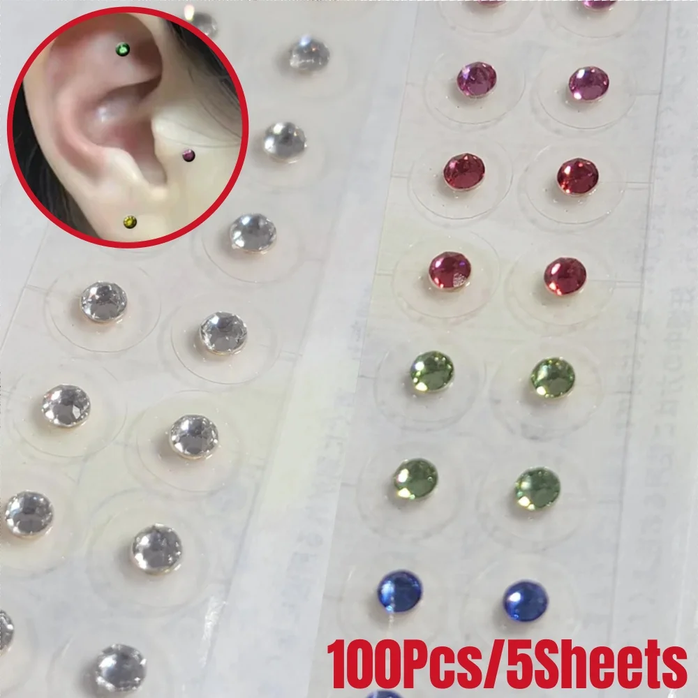 100pcs Ear Care Seeds Acupuncture Auricular Disposable Ear Stickers Massage Therapy Needle Patch Auricular Auriculotherapy