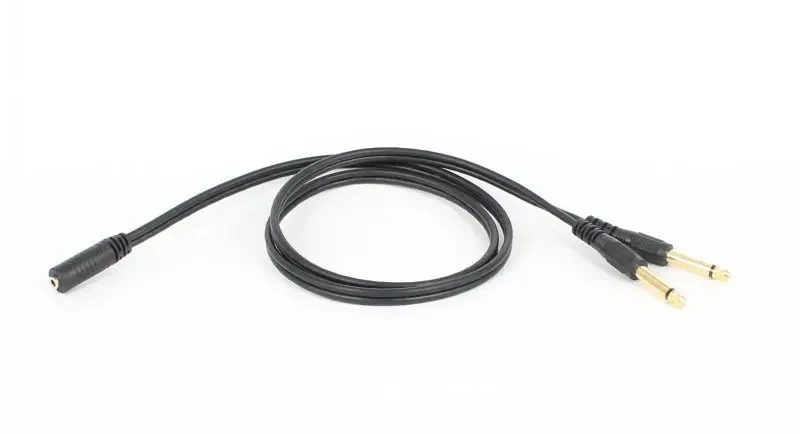 3.5mm (Mini) 1/8" TRS Stereo Female To 2 Dual 1/4 Inch 6.35mm Mono TS Male Y Splitter Cable 5ft/1.5m