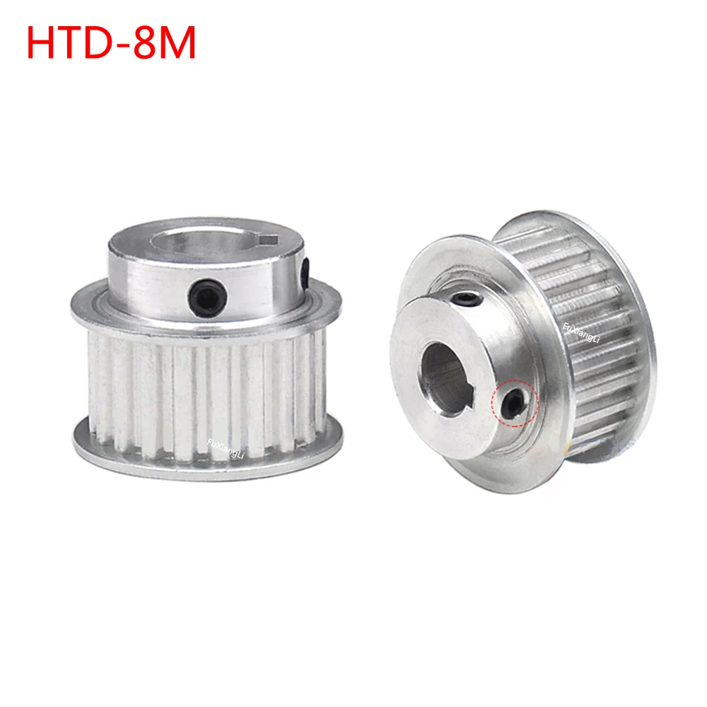 HTD-8M 20 22 24 25 26 28 30 32 40T Timing Belts Pulley Pitch 8mm BF-type With Step/Keyway  Drive Pulleys For 40mm Width Belt