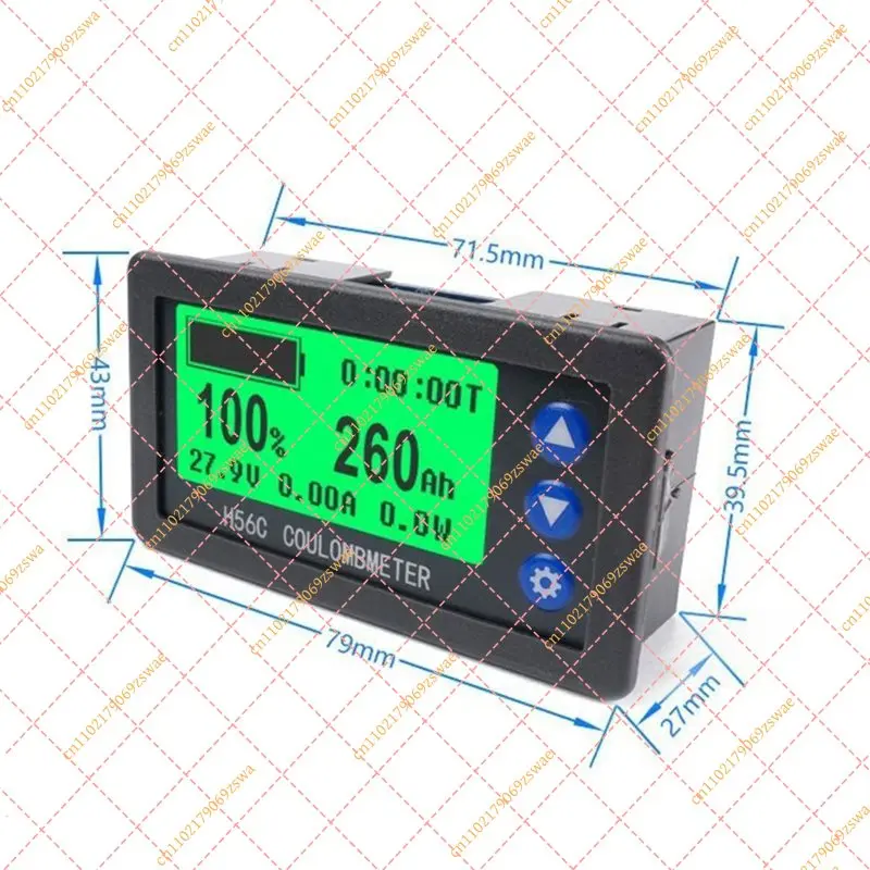 Compact 100A Shunt Battery Capacity Indicator Voltmeter Ammeter Coulomb Meter for Lithium Battery Tester