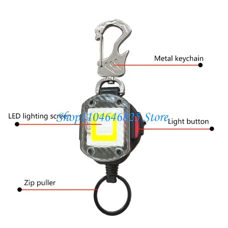 Retractable LED Flashlight 81.5cm Cord Double Mode Lighting with Bottle Opener