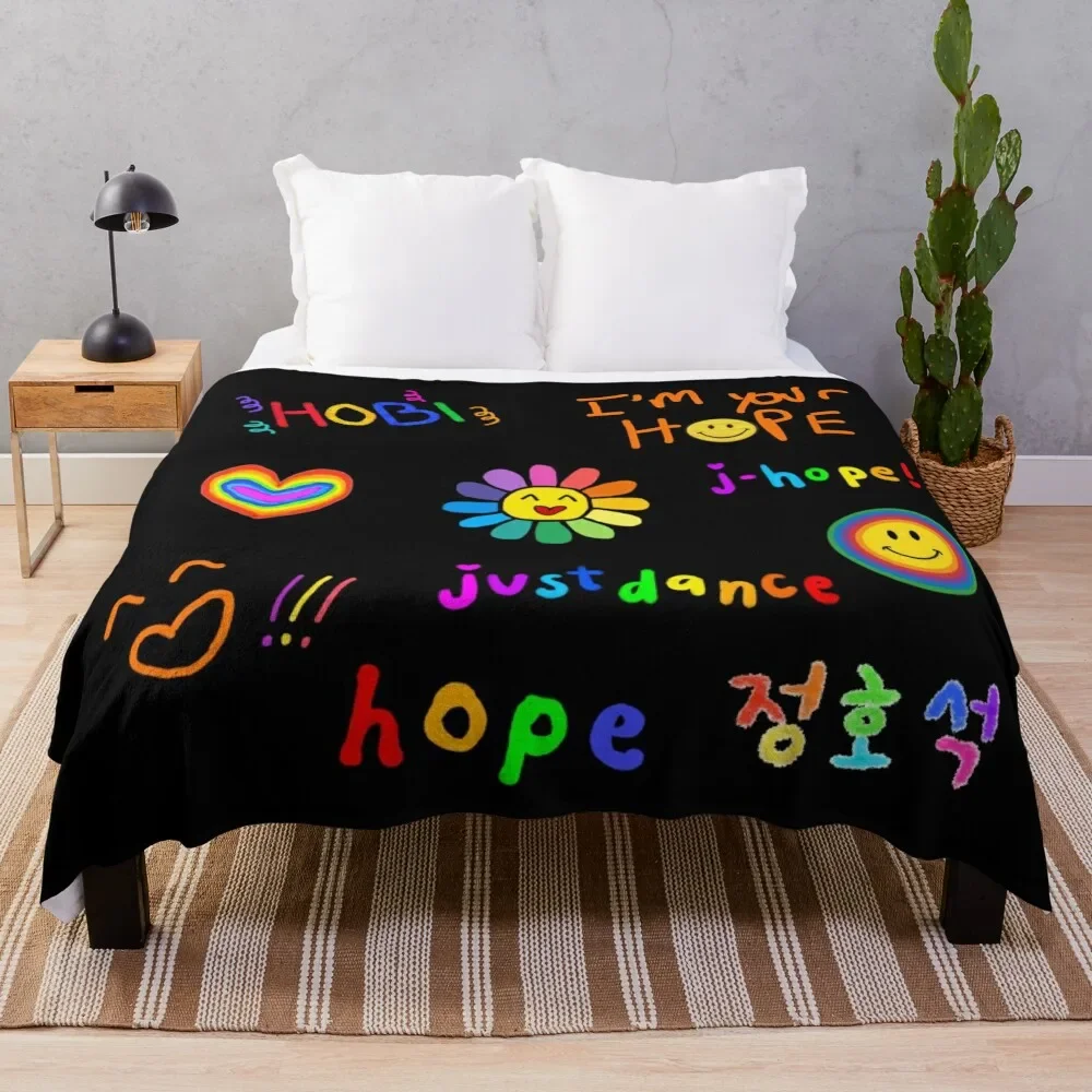 jhope rainbow Throw Blanket Comforter funny gift cosplay anime Blankets