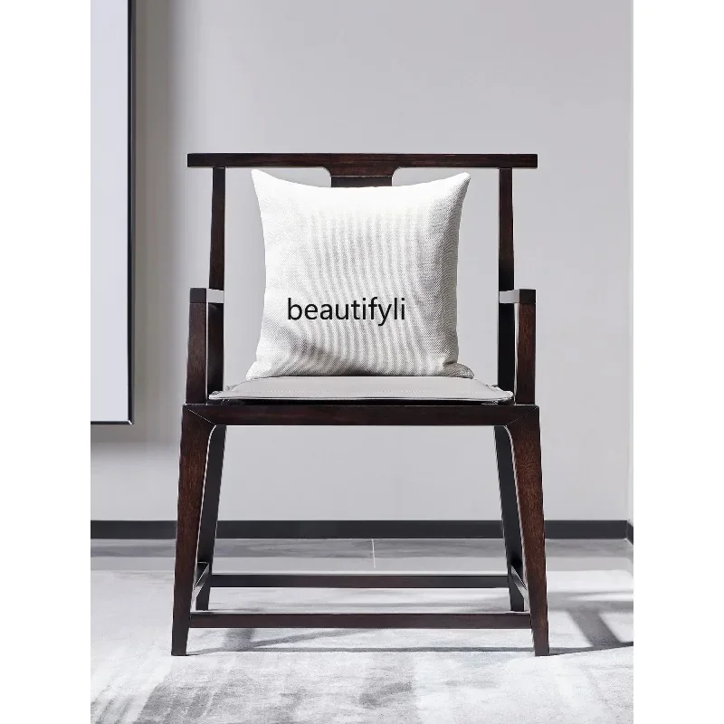 

a485 New Chinese-style all-solid wood master chair Study Zhongtang Taishi chair with armrests Leisure chair