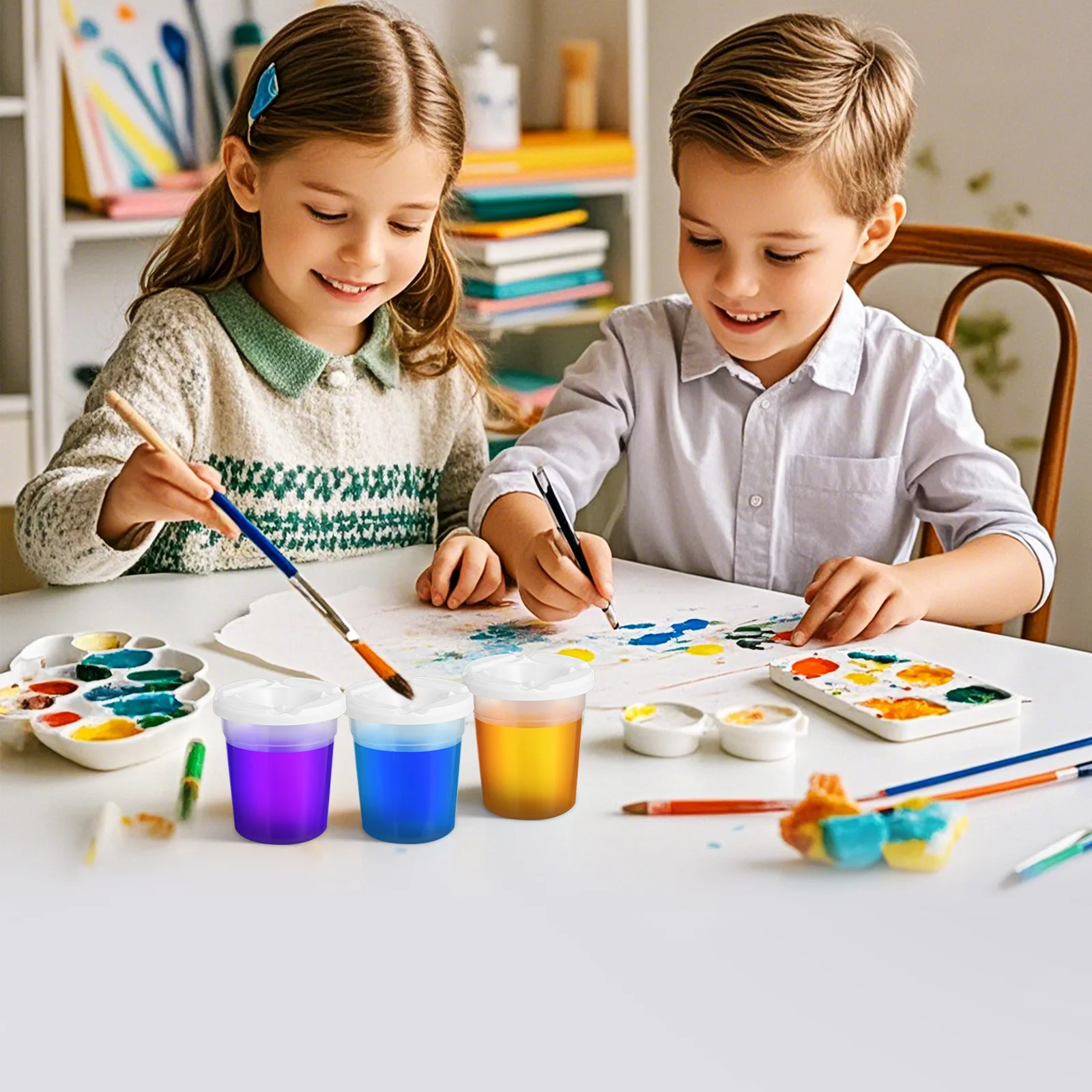 12 قطعة أكواب طلاء مقاومة للانسكاب أغطية مختومة للأطفال لوحة ألوان مائية من الأكريليك حاويات تخزين الصباغ الصغيرة لوازم فنية #6