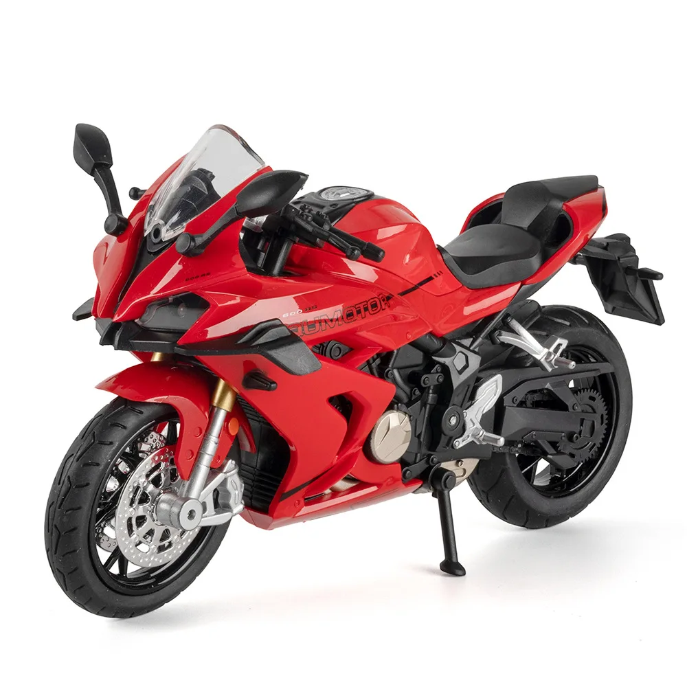 1:12 600RS Model Toy Motorbikes Alloy Diecast Motorcycle Shock Absorption Front Wheel Steering Boys Gifts