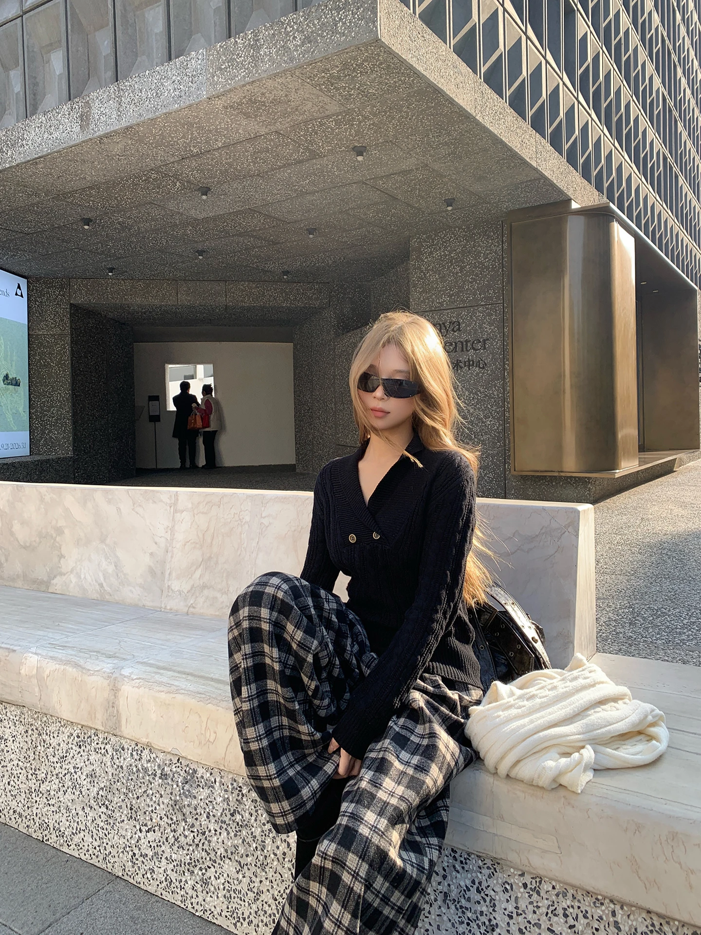 

Ce Rose Vintage V-Ne Pullover Sweater Women's Winter Loose Fit Versatile Knitwear Street Sle Long Sve Thermal Wear