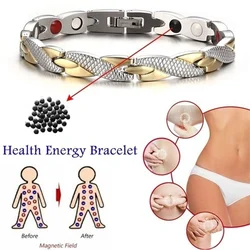 Fashion Dragon Pattern 6 in One Magnetic Therapy Bracelet Healthy Weight Loss Bracelet  Adjustable Energy Gold Plated Jewelry