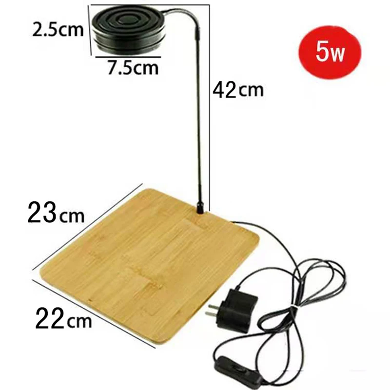 3W 5W 7W 9W Full Spectrum Gooseneck Aquarium Lighting Fish Tank Light With Bamboo Board for Potted Plants, Succulent, Landscape