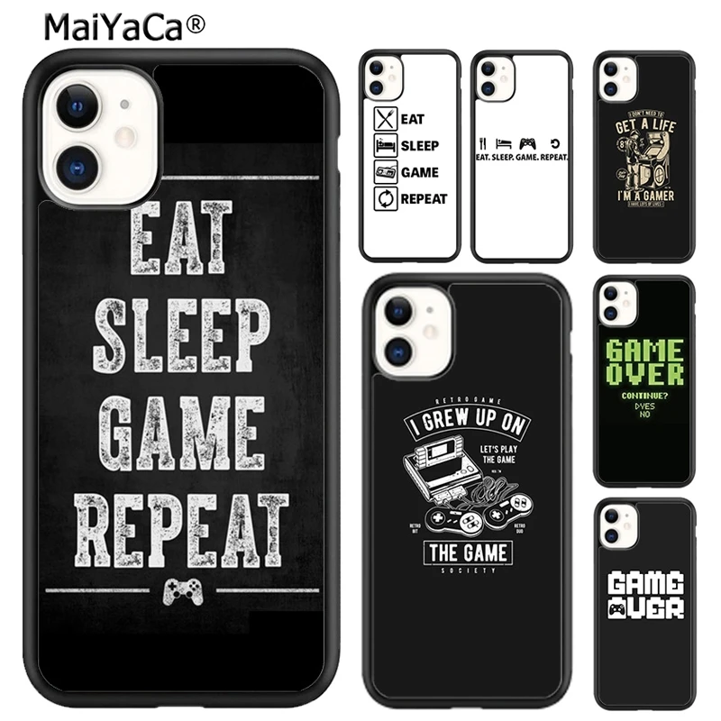 

MaiYaCa Eat Sleep Game Repeat Video Game Phone Case For iPhone 17 Air 16 15 plus 11 12 13 14 pro max coque