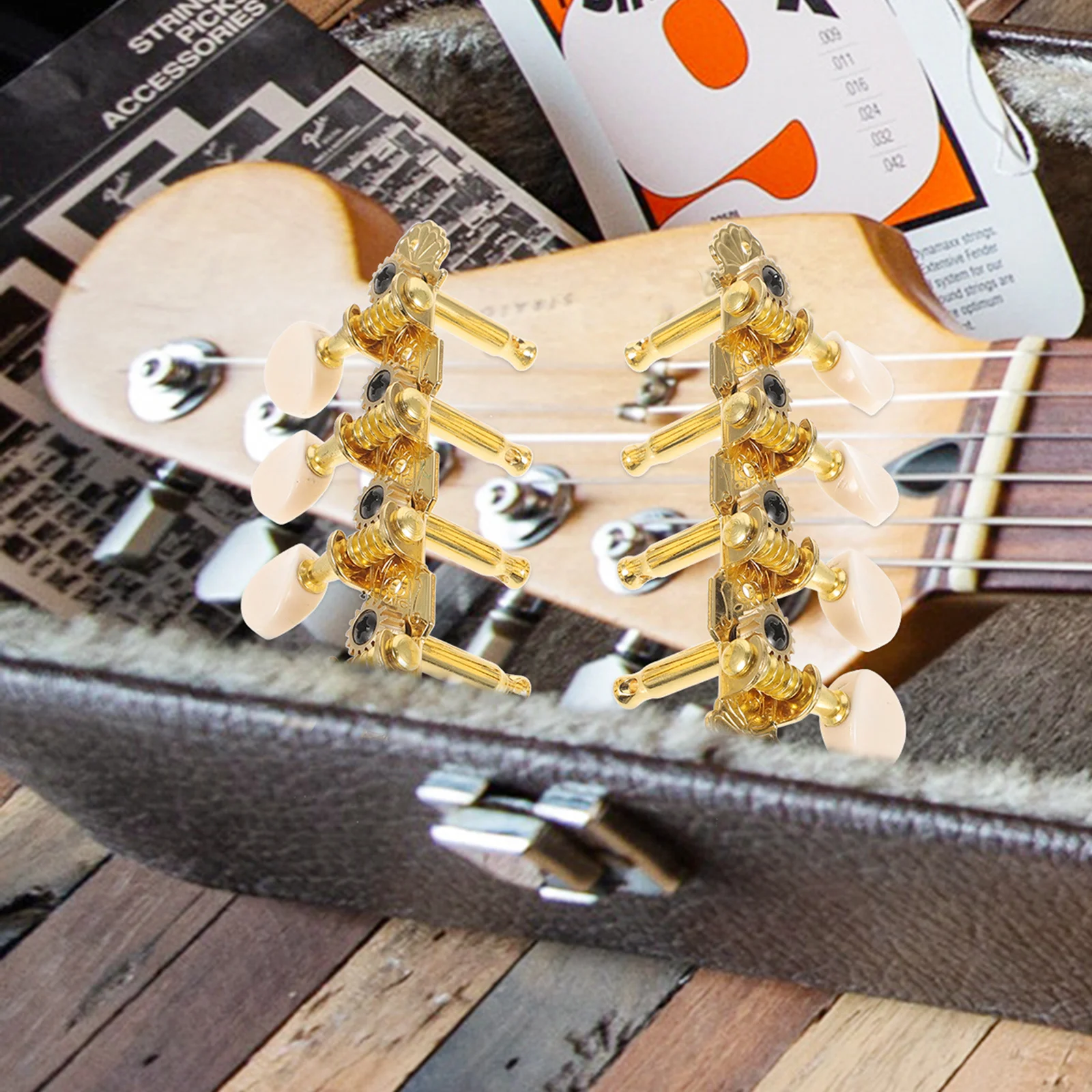 

Golden Guitar Pegs Metal Mandolin Tuners Durable Acoustic Tuning Machines Guitars Head Portable