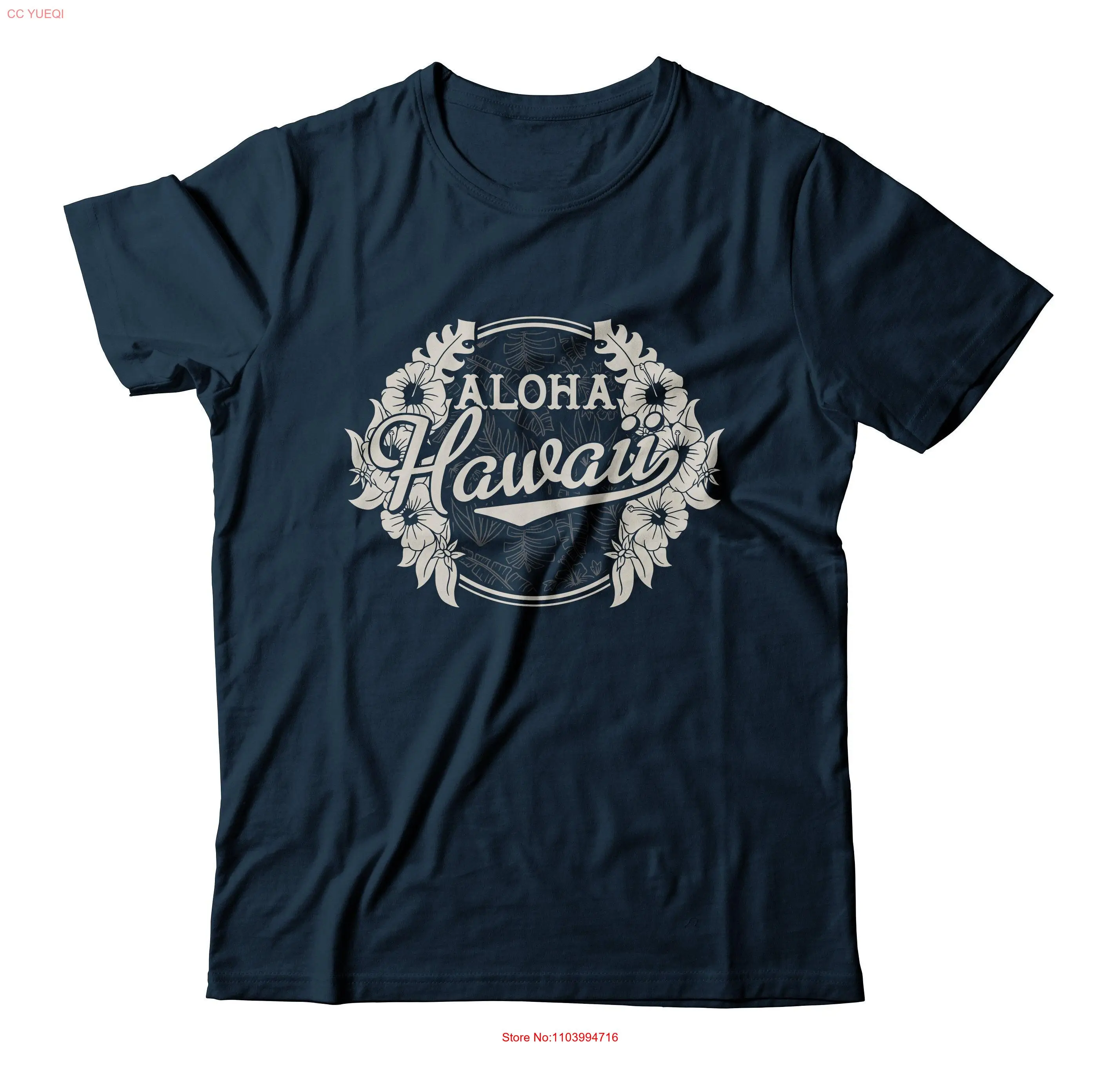 

Hawaii Aloha Floral Hibiscus Deign T Shirt Summer Beach Travel Vacation long or short sleeves