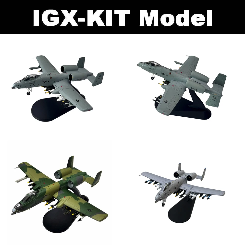 1/100 Scale US A-10 A10 Thunderbolt II Warthog Hog Attack Plane Fighter Diecast Metal Aircraft Model Children Boy Toy Gift
