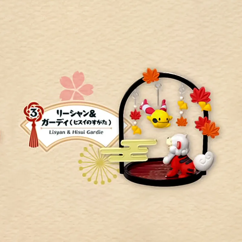 Rement Genuine Pikachu Japanese Style Window Swinging Miniature Scene Paper Lantern Tatami Mat Pokemon Blind Box Collectible view 4
