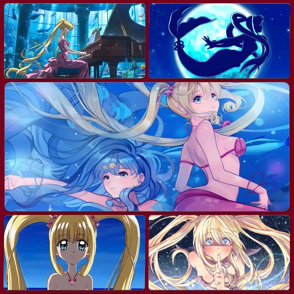 

anime magical M-Mermaid Melody Pichi Pichi Pitch Mouse Pad Large Gaming Mousepad with Stitched Edges Thickened Desk Mat PC