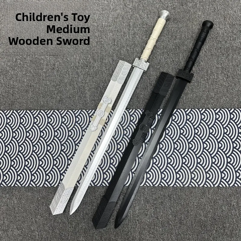 

Children's Wooden Sword Toy Short Middle Length Samurai Sword Hanfu Accessory Gift for Children's Day Unsharpened Martial Art...