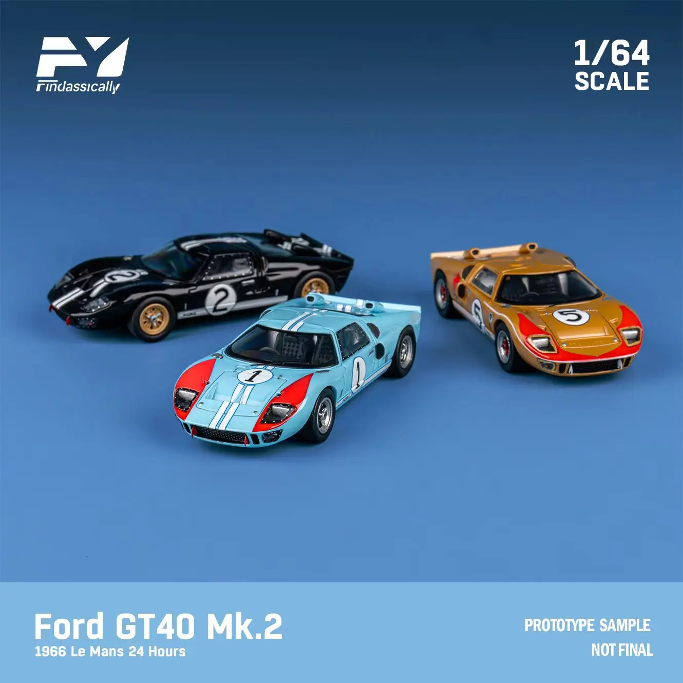 **Preorder**FindclassicallY 1:64 GT40 Mk II 1966 LeMans Diecast Model Car