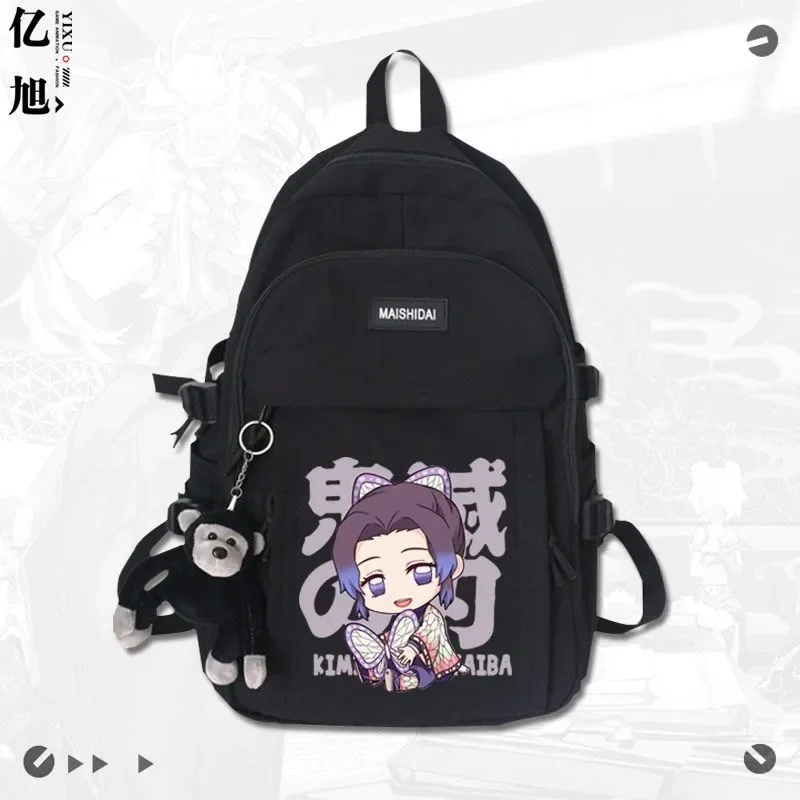 30×44×13cm Black White Green Red, Demon Slayer, Kimetsu no Yaiba, Student Kids Teens School Bags, Anime Backpacks Girls Boys