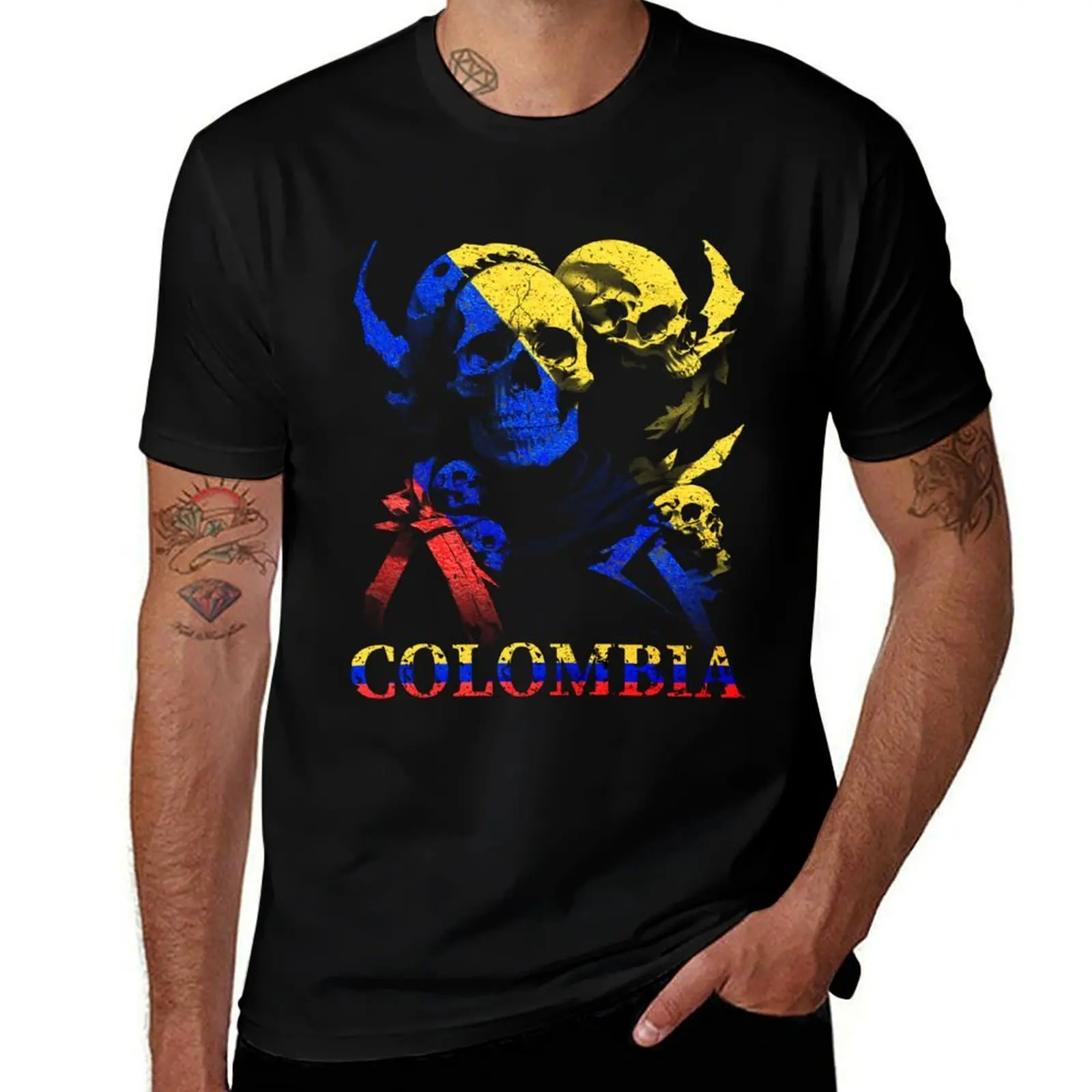

Skull Colombian Flag - Colombian Homeland - Colombia Flag T-Shirt designer shirts t shirts men