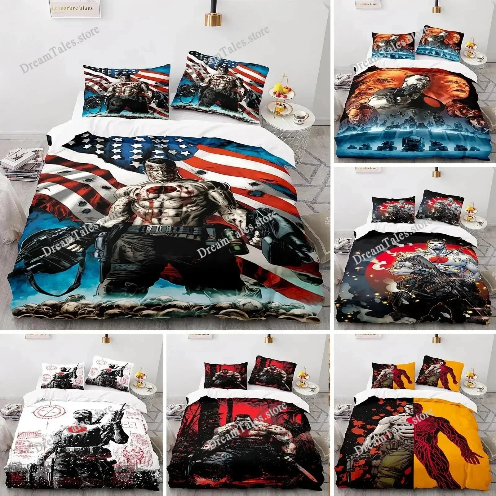 BloodShot Bedding Set Blood Warrior Single Twin Full Queen King Size Bed Set Aldult Kid Bedroom Duvetcover Sets Bed Sheet 202536