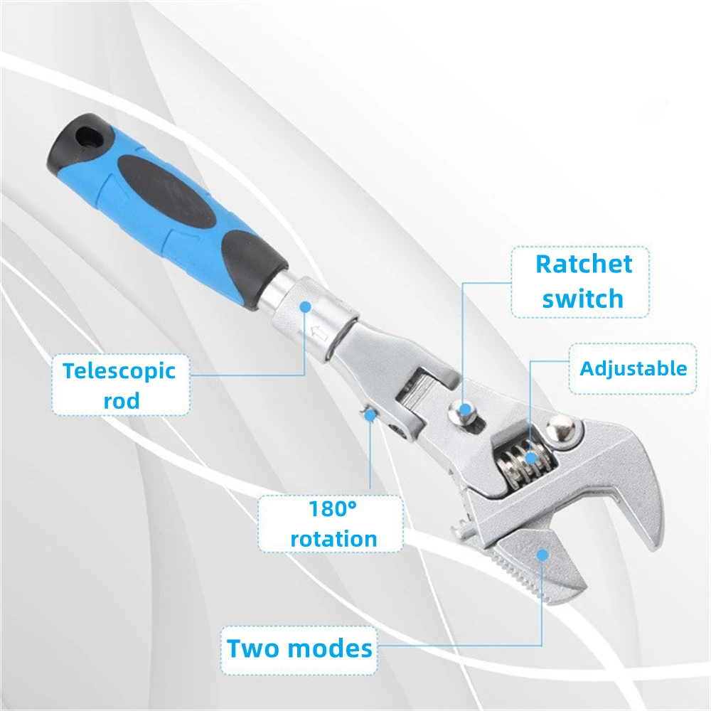 New Shaking Head Ratchet Quick Expansion 5-in-1 Multi functional Ratchet Spanner for Water and Electricity Maintenance