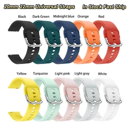 Universal Watchband 20mm 22mm Silicone Strap for Huawei Samsung Amazfit GTS/2/2e/3/4 GTS2 Mini LIGE COLMI Bracelet Smart Watch