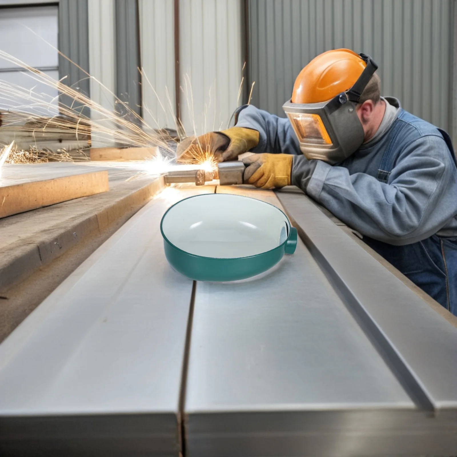 Paralume ovale verde per banco da lavoro Paralume di ricambio per officina con copertura leggera industriale resistente al calore in lega di alluminio